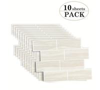 TEMU Fácil Rey 10pcs Pegatinas de Azulejos Adhesivas - Impermeables, Removibles para Cocina y Baño, 3D de , Uso Interior, Azulejos de Metro, 11.56x8.38 Pulgadas