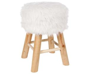 TEMU Factory Cuadros - Taburete Auxiliar Oslo Pelo Sintético - Altura 42cm 30cm - Elegante Diseño Moderno | Fácil de Limpiar