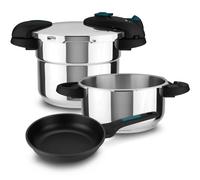 TEMU Fagor Future - Pack Juego de Ollas de 4 + 6L + Sartén de Aluminio 20cm, para Todas las Cocinas, Inducción, Ignífugos
