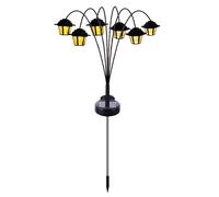 TEMU Farol Solar de Jardín con 6 Leds Cálidos, Lámpara Retro Estilo para Exteriores, Luz Decorativa para Patio y con Clasificación IP65, Luz Solar para Patio y Jardín para Decoración de Paisajes