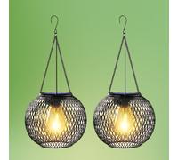 TEMU Farol solar para exteriores , versión de lámpara solar colgante, metálico decorativo para jardín exterior, luz solar de árbol adecuada para y patios