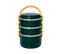TEMU Fiambrera aislada de acero inoxidable de 3 niveles - Grande, portátil y reutilizable para camping, picnics y comidas - Verde y , funcionamiento manual, solo a