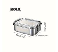TEMU Fiambrera Bento de Acero Inoxidable, Grado Alimenticio 304, Cuadrada Multi-Tamaño, Resistente al Óxido, Color Sólido, Suministros para Cocina al