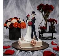 TEMU Figura coleccionable pintada a de una pareja de esqueletos bailarines para de San Valentín, en de Muertos, para amantes del gótico como una estatua de novia y novio para Halloween