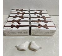 TEMU Figura decorativa de pájaros en pareja de cerámica, 10 juegos con 2 pájaros por juego, recuerdos para invitados de boda, adecuada como decoración de mesa o regalos para despedida de soltera