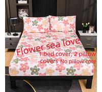 TEMU Floral Sea, un conjunto de falda de cama rosa y tierna, cómoda y estética, y 2 fundas de almohada