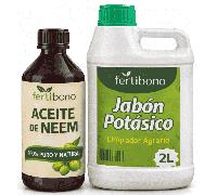 TEMU FLORANIM Multiuso - Jabón Potásico 2L + Aceite de Neem 500 ml para Plantas, y Jardín - Pack Concentrado para Diluir en Agua y Pulverizar