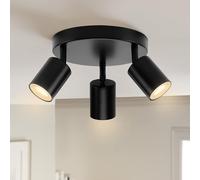 TEMU Foco de techo LED giratorio con accesorios GU10, con tres bombillas redondas, ideal para cocinas modernas, dormitorios y salas de estar (bombillas no incluidas)