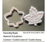 TEMU Forma de Hoja de para Repostería, Cortador de Galletas 3D con Molde Prensado, Accesorio de Cocina DIY para Hornear, Ideal para Navidad y Acción de Gracias