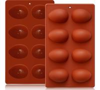 TEMU Formas de Silicona para Huevos 2 Piezas, 2.4" Molde 3D Alimentario para Rellenos , Chocolate, Gelatina, Pudín y Jabón, Kit Seguro para Horno, Regalo Ideal
