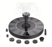 TEMU Fuente Solar de 1.5W con 6 Boquillas, Bomba de Agua Solar, Altura del Agua 30-50Cm, para Decoración de Jardín, Estanque, Piscina, Acuario y Paisaje