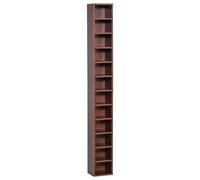 TEMU Gabinete de almacenamiento en columna HOMCOM Almacenamiento de CD 12 Compartimentos 21L X 20L X 175H Cm Capacidad 204 CDs Color nogal