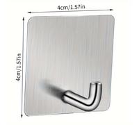 TEMU Ganchos Adhesivos de Acero Inoxidable 5 Piezas, Ganchos de Pared Fuertes Sin Taladro para Baño, Cocina, Puerta, Ganchos para Toallas y Abrigos de Resistencia, Ganchos Utilitarios