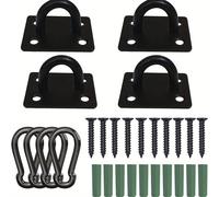 TEMU Ganchos de techo de acero inoxidable, placa de ojo de pad U ganchos de montaje en pared anillo pesado Hardware de suspensión marina bucle de gancho con tornillos
