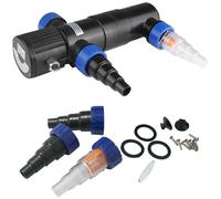 TEMU GARDEBRUK® Clarificador de Estanque 11 Watt Cable de 5M 3 Adaptadores de Conexión Jardín Estanque Acuario Luz Clarificadora UVC Filtro Clarificador de Agua Destruidor de Purificador de Agua UV