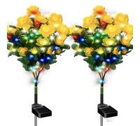 TEMU Garden 2pcs Lámpara Solar LED con Más Grandes y Realistas, IP65, Luz Solar para Exteriores, Ideal para Decoración de Patio, Césped, Pasillo