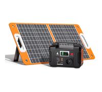 TEMU Generador Solar con Panel Solar Incluido, 200W Estación de Energía Portátil + Panel Solar de 60W, 200W Salidas de CA, Batería de Respaldo de 151Wh/40800mAh para Hogar/RV/Camping en de Energía
