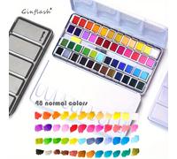TEMU Ginflash 48 colores Color Artístico Medio Paleta Pintura Pintura Acuarelas Set Con de Pintura con Stock EU