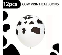 TEMU Globos de látex de 12 pulgadas con estampado de vaca, perfectos para decoraciones de de estilo , baby showers o fiestas temáticas de vaqueros y vaqueras