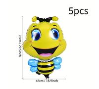 TEMU Globos de Papel de Aluminio con Forma de Abeja Amarilla de , Juego de 5 Piezas para Fiestas de , Fiestas , Fiestas con Temática de Insectos y Decoraciones de