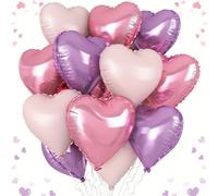 TEMU Globos de Rosa y , 9 Piezas Globos de Lila y Rosada, Helio Foil Pastel para Decoración de Nupciales Compromisos Fiestas