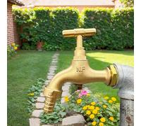 TEMU Grifo de jardín exterior de calidad, de aleación gruesa, con G1/2" de 20 mm/0.79 pulgadas. La superficie pintada en dorado para una más atractiva. para: jardines exteriores/riego agrícola.