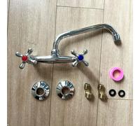 TEMU Grifo de Pared con Control de Agua Caliente y Fría, Accesorios de Instalación - Adecuado para Lavabos, Fregaderos y Baños, Mezclador en Pared para Cocinas y Baños