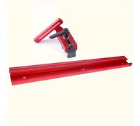 TEMU Guía de T de 45 tipos y limitador para carpintería, plantilla de de corte en esquina de aluminio, de de corte en esquina para mesas de fresadora y sierras de cinta, herramientas, 400MM
