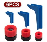 TEMU Guía de taladro de 6 piezas | Herramienta de posicionamiento cuadrada vertical, diseño de ranura en V, más resistente al y duradera que los rieles redondos