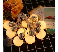 TEMU Guirnalda de luces LED retro tipo bombilla de 78.74 pulgadas, 10 piezas, funciona con pilas, material plástico, pilas no incluidas