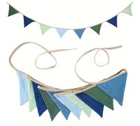 TEMU Guirnalda de tela de caramelo sólido para guardería de 2.6M, 10 banderines triangulares, pancarta de decoración para fiestas, ducha en casa, guirnalda de carnaval