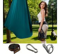 TEMU Hamaca colgante elástica de 150*280cm para uso interior y exterior | Hamaca de tela ajustable con cuerda de poliéster, ideal para yoga, camping y picnics