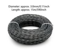 TEMU Hilo de corte de césped trenzado de dos colores, 3.0 mm * 15 m, para usar con desbrozadoras y cortadoras de , piezas de cabezal de desbrozadora