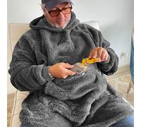 TEMU holgada y cómoda de forro polar y con capucha para de talla grande, perezosa para el hogar, ocio, estilo , portátil