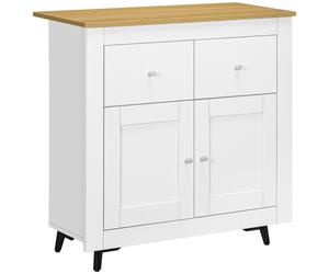 TEMU HOMCOM Aparador de Cocina Buffet Auxiliar de Comedor Moderno con Puertas Dobles y 2 Cajones para Salon Entrada Oficina 78x35x80 cm