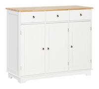 TEMU HOMCOM Aparador de Cocina Cajones y Estantes Ajustables Mueble Auxiliar de Almacenaje para Comedor Salon Estilo Moderno Antivuelco 101x40x85 cm