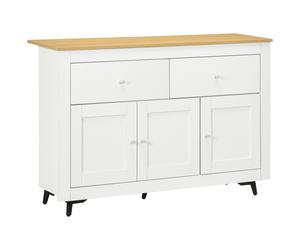 TEMU HOMCOM Aparador de Cocina Mueble Auxiliar de Cocina Mueble de TV con 2 Cajones y Estante Ajustable para Comedor Salon 117x35x80 cm
