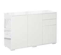 TEMU HOMCOM Aparador de Salon Puertas 2 Cajones y Estante Interior Ajustable Mueble Auxiliar de Almacenaje para Cocina Dormitorio Antivuelco 117x36x74 cm
