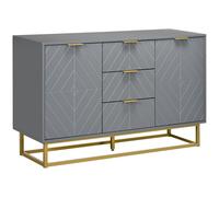 TEMU HOMCOM Aparador Moderno Aparador para Salon Cajones y Estante Ajustable Mueble Auxiliar para Salon Antivuelco 120x40x76 cm