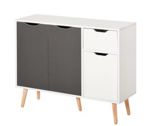 TEMU HOMCOM Aparador Moderno Aparador para Salon Puertas y Cajon Mueble Auxiliar para Salon Cocina Dormitorio 90x30x72 cm y