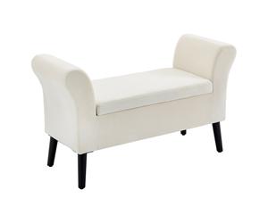 TEMU HOMCOM Baul de Almacenaje para Dormitorio de Almacenamiento con Abatible Reposabrazos y Patas de Madera para Salon 111.5x41x65 cm