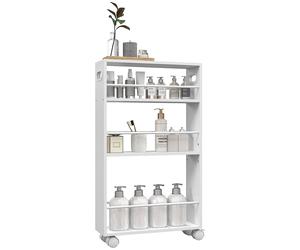 TEMU HOMCOM Carrito Auxiliar con Ruedas Carrito de Cocina de 3 Niveles con Barandillas y para Comedor 45x15x80 cm