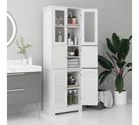TEMU HOMCOM Columna de baño Mueble auxiliar de baño con 6 estantes ajustables Gabinete de baño anti-vuelco moderno 60X30X170.5 Cm