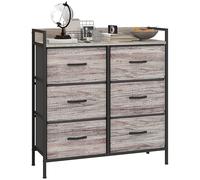 TEMU HOMCOM Cómoda con 6 Cajones Plegables, Cajonera de Tela con Estructura de Acero, Estilo Industrial, Cómoda para Dormitorio, Pasillo