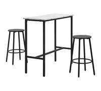 TEMU HOMCOM Juego de Mesa de Comedor Mesa de 2 Taburetes 3 Piezas de Acero Estilo Moderno para Cocina Salon y Negro