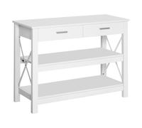 TEMU HOMCOM Mesa Consola Mesa de Recibidor Entrada con 2 Cajones y Estantes Inferiores Estilo Moderno Metálico 105x40x76 cm