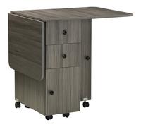 TEMU HOMCOM Mesa de cocina plegable Mesa de comedor plegable con 2 superficies plegables, 2 cajones, 1 armario y 1 estante de almacenamiento 120 x 60 x 76,5 cm -