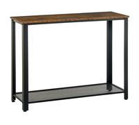 TEMU HOMCOM Mesa de Consola Industrial Mesa de Entrada con Estante Inferior de Malla Metalica Carga 30 kg 101x35x80 cm Marron y Negro
