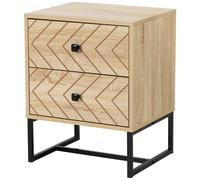 TEMU HOMCOM Mesita de Noche con 2 Cajones Cajonera de Madera para Dormitorio Armario Almacenamiento 48x39.5x60 cm
