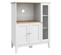 TEMU HOMCOM Mueble Auxiliar de Cocina Moderno Mueble para Microondas Aparador de Cocina con Estantes Compartimiento Abierto y Anti-vuelco para Comedor 80x35x97 cm